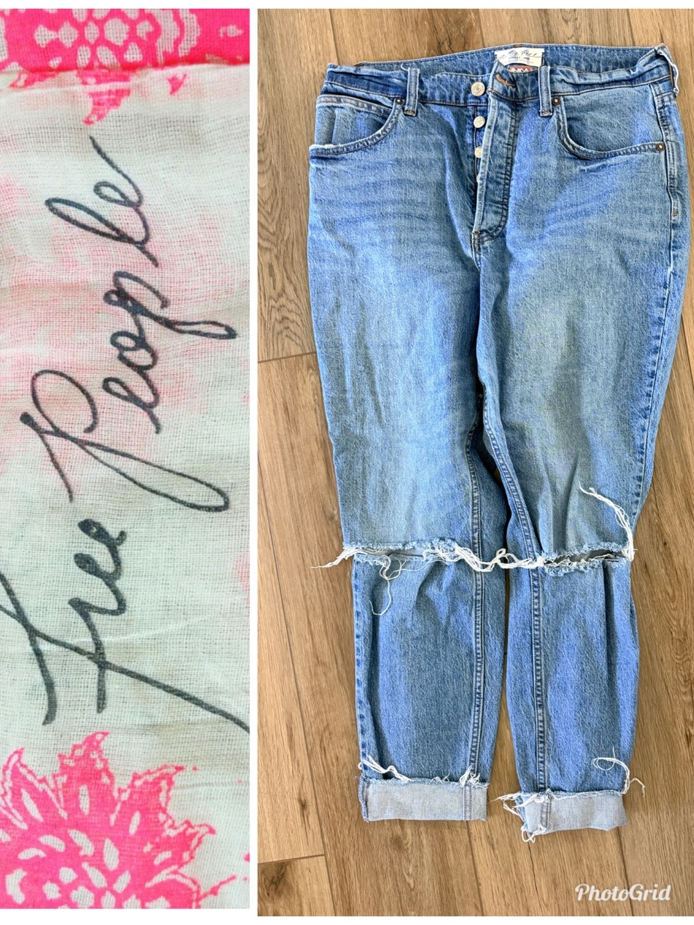 We The Free Light Blue CRVY Distressed high rise Jeans
